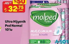 MOLPED HİJYENİK PED NORMAL 10'LU fiyat ve kampanya bilgisi